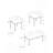 Table Set, 3Pcs Set, Metal, Contemporary