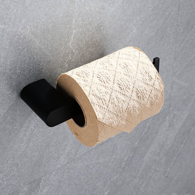5 accessoires de salle de bain, acier inoxydable 304, noir mat, collection de quincaillerie Modern For Baths, 304, Home Design
