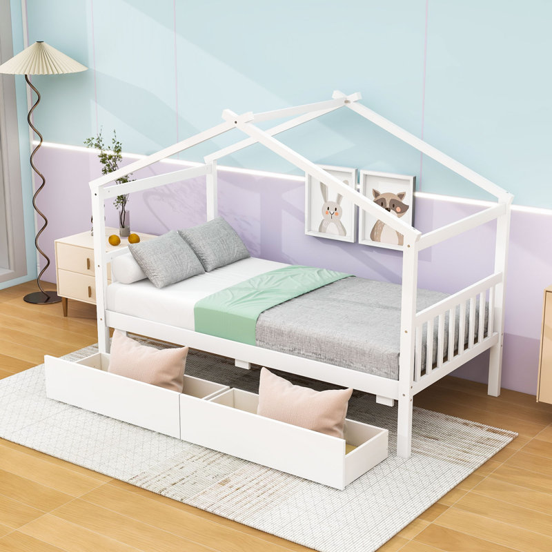 Shawsville Daybed with 2 Big Drawers, White, Twin