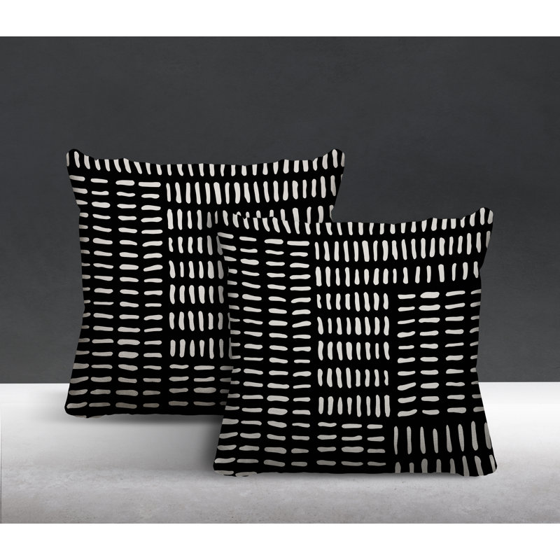  Coussin intérieur / extérieur carré, L 15 po x H 15 po, Noir