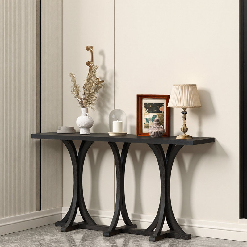 Console en bois 59,8 po, Noir