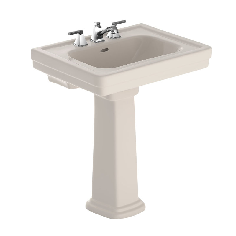 TOTO® Promenade® 27-1/2" x 22-1/4" Rectangular Pedestal Bathroom Sink for 4 inch Center Faucets, Sedona Beige, Sedona Beige