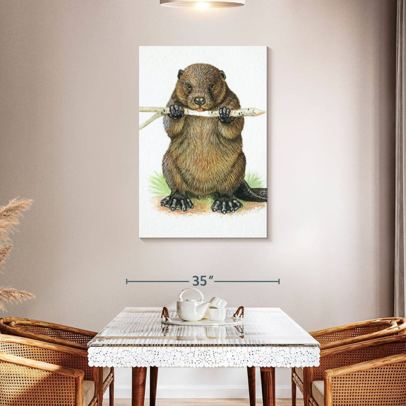 Brampt Branch-Eating Beaver, 45" H x 30" W