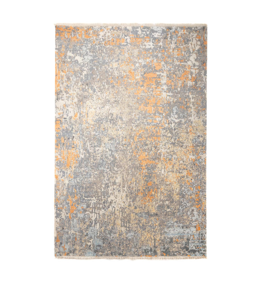 One-of-a-Kind Calvino Hand-Knotted 165 x 249cm Area Rug in Grey