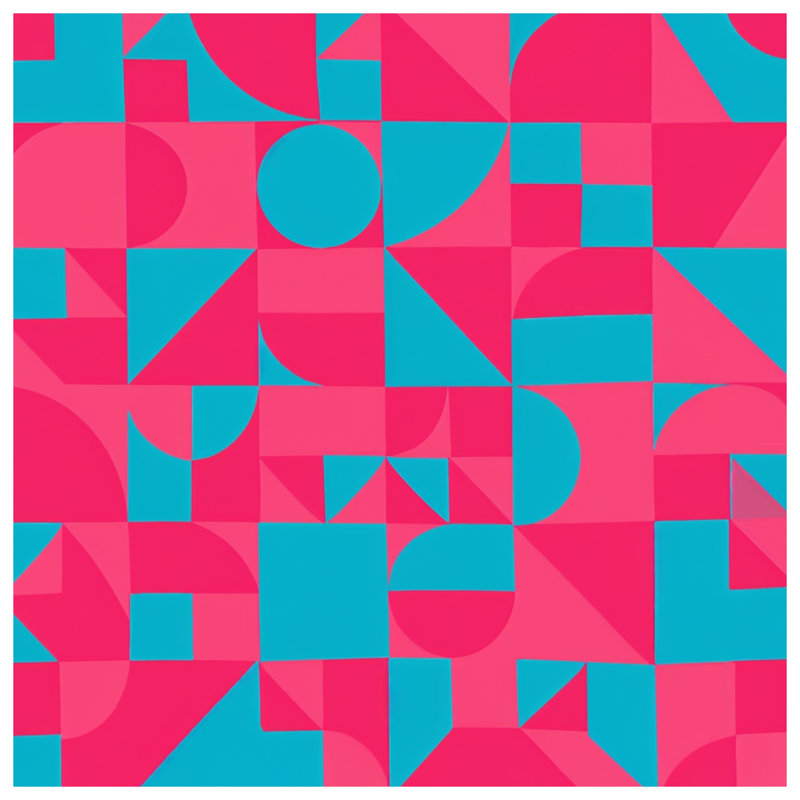 Édredon géométrique rose bleu, Twin