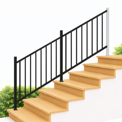 Ensemble de 2 garde-corps bricolage pour escalier, section H 36 po avec poteau central, convient pour un escalier de 48 po