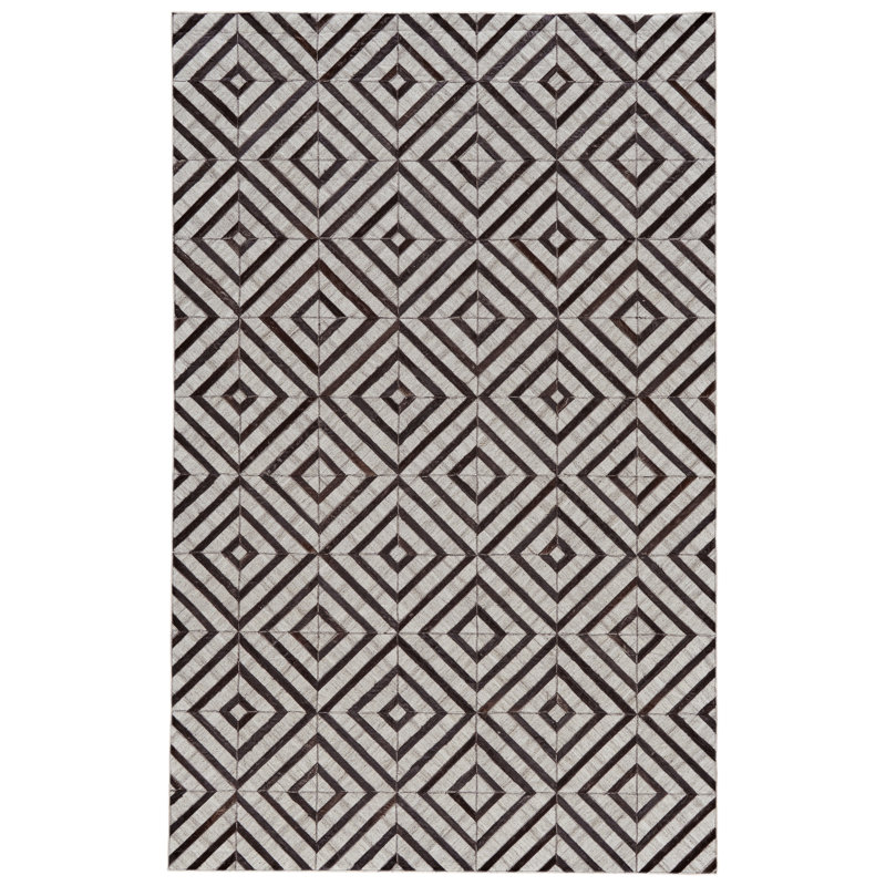 Grossi Viscose Geometric Indoor Rug, Rectangle 5' x 8'