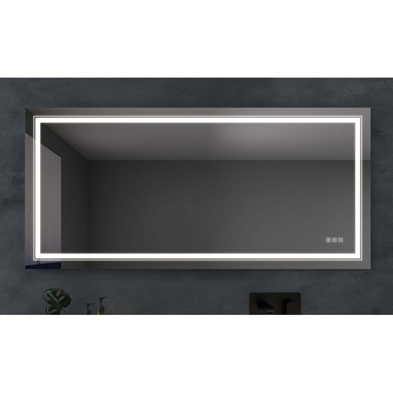 Miroir anti-buée avec bouton, 28 po x 60 po