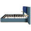 Grand lit plateforme tapissier avec panneau, cadre de lit plateforme avec coins arrondis doux anti-collision, stable et solide, aucun sommier tapissier requis, assemblage facile, bleu-81683363-81683362