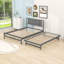 Lit plateforme double en bois avec lit gigogne simple réglable et tête de lit-995619896