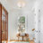 3-Light Semicircular Opal Glass Semi Flush Mount