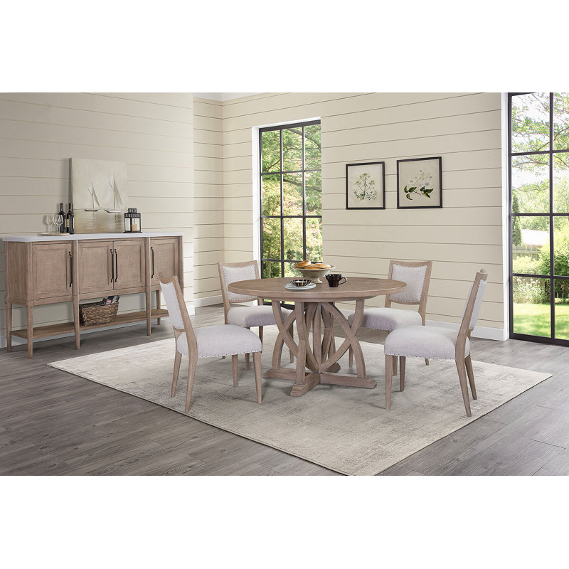 Desserte en ciment avec incrustations de canne, offrant de multiples espaces de rangement, idéale pour organiser divers articles et s'harmoniser avec différents styles de décor.