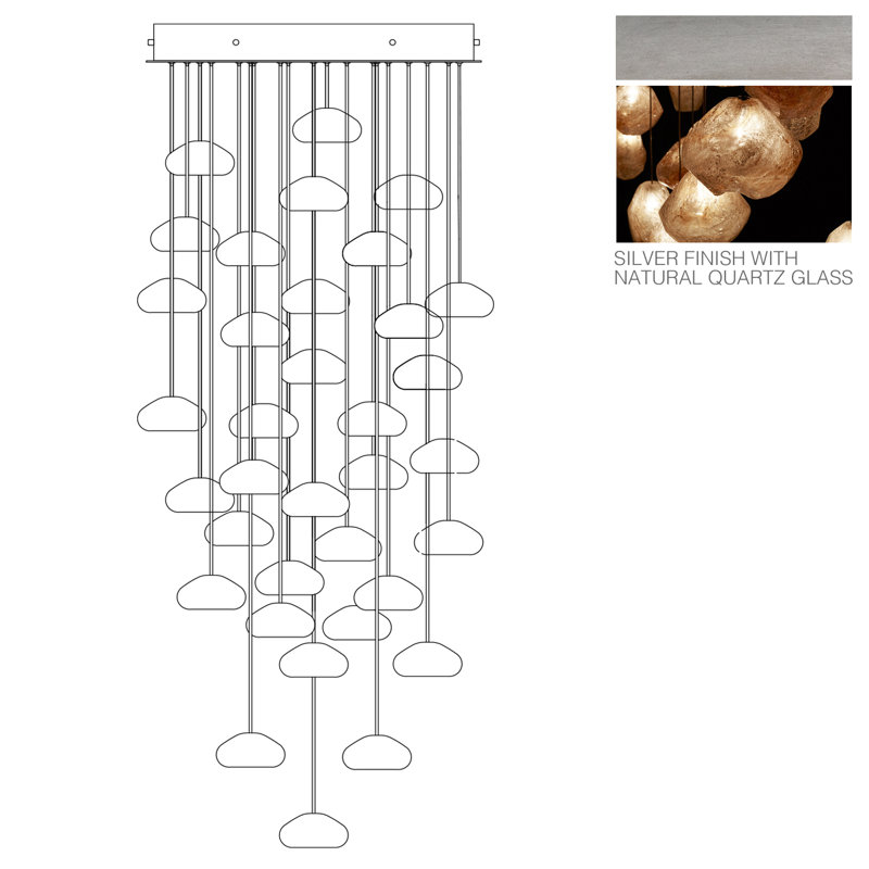 Natural Inspirations 36 - Light Pendant, Silver, Natural Quartz