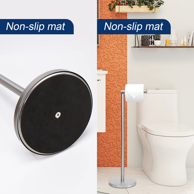Porte-essuie-tout autoportant en acier inoxydable, Brossé