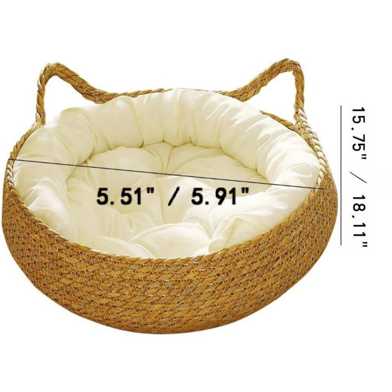 Nid de panier de lit pour chat, lit pour animal d'été, protecteur de meuble avec coussin, planche à gratter pour chat avec coussin blanc