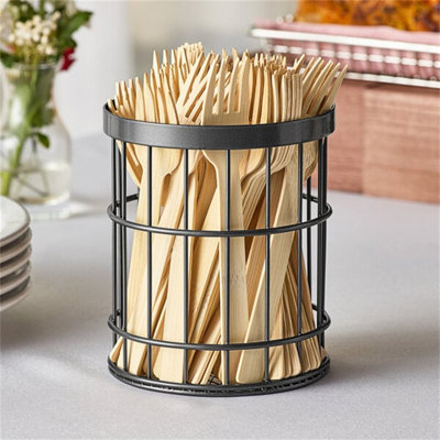 GET Enterprises WB-55-MG Urban Renewal 4 1/2" X 5 1/2" Metal Gray Round Wire Basket 6C3D2BF626CD45648BE76F865A05778C
