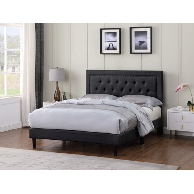 Cianciolo Upholstered Linen Wingback Bed
