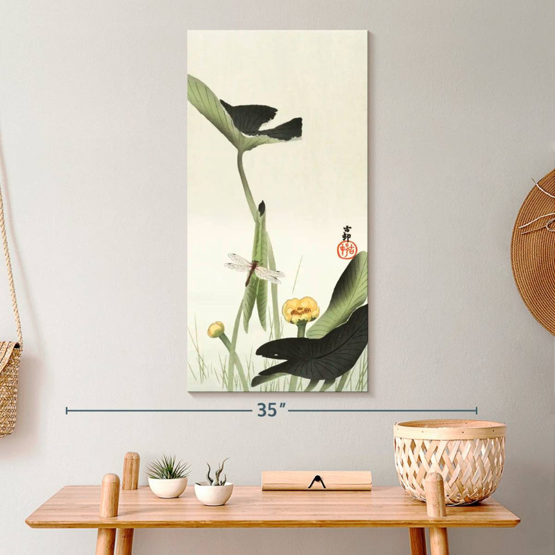 Libelle et lotus, 30" H x 15" W