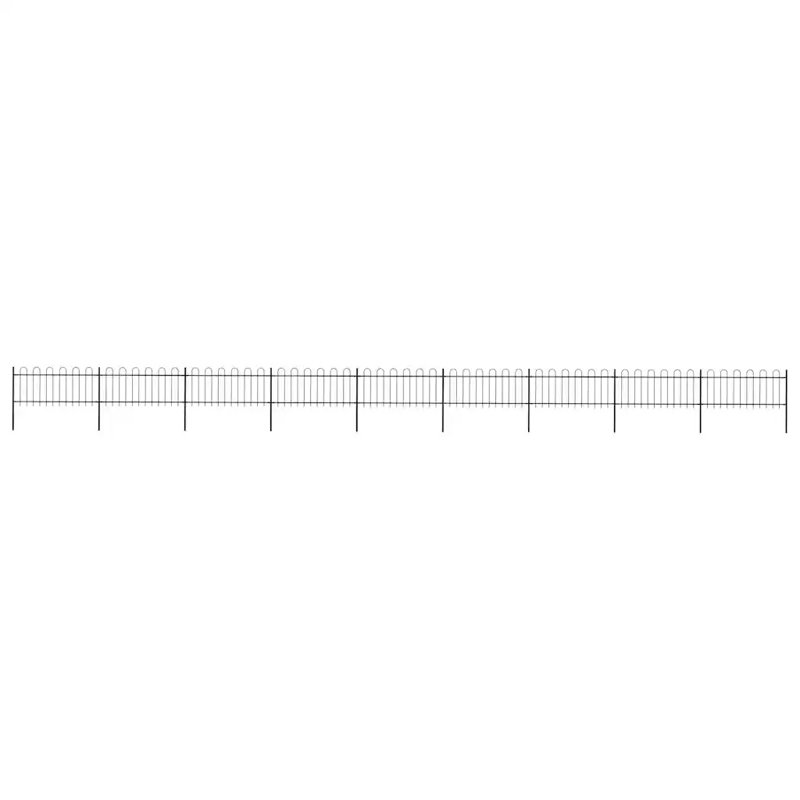 Danyel Black Metal Fence Panels Included, 130cm H x 1530cm W x 2cm D