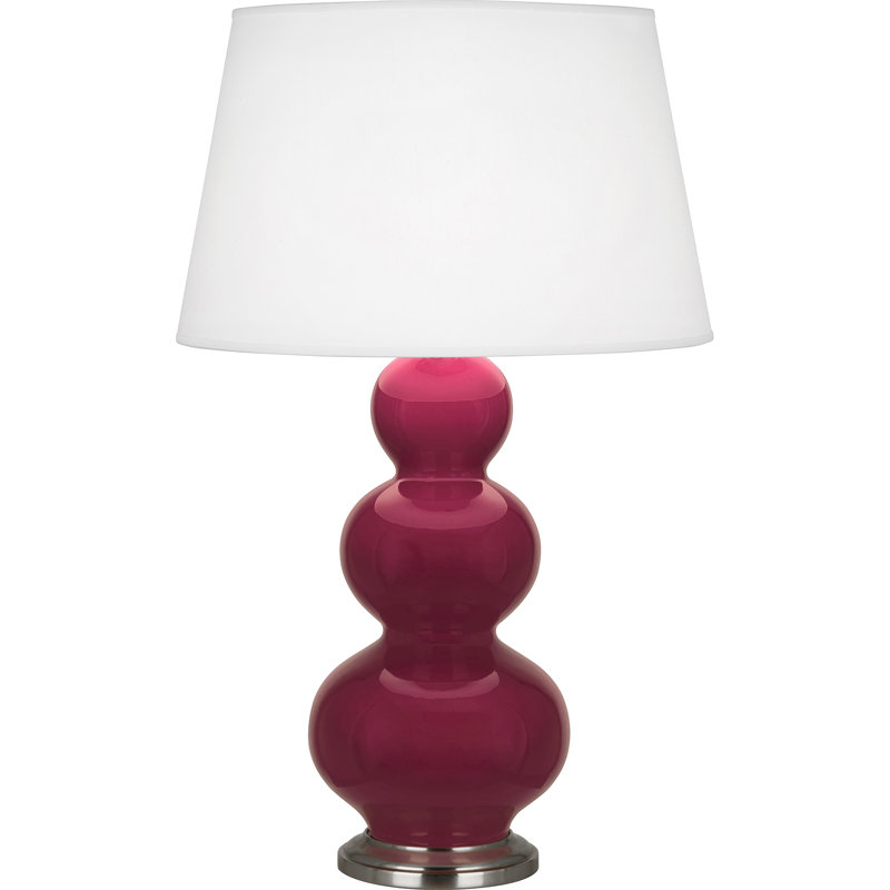 Triple Gourd 32.75" Table Lamp, Sugar Plum, Antique Silver