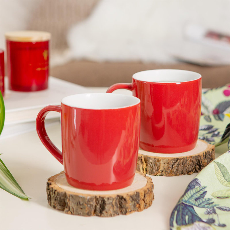 Argon Tableware - Coloured Coffee Mugs, Red