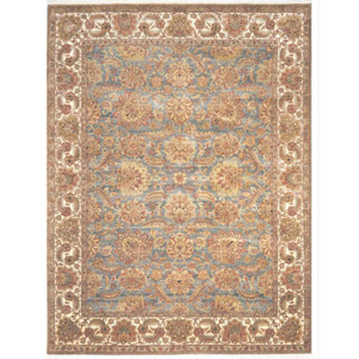 Tapis oriental en laine noué à la main en vert / brun