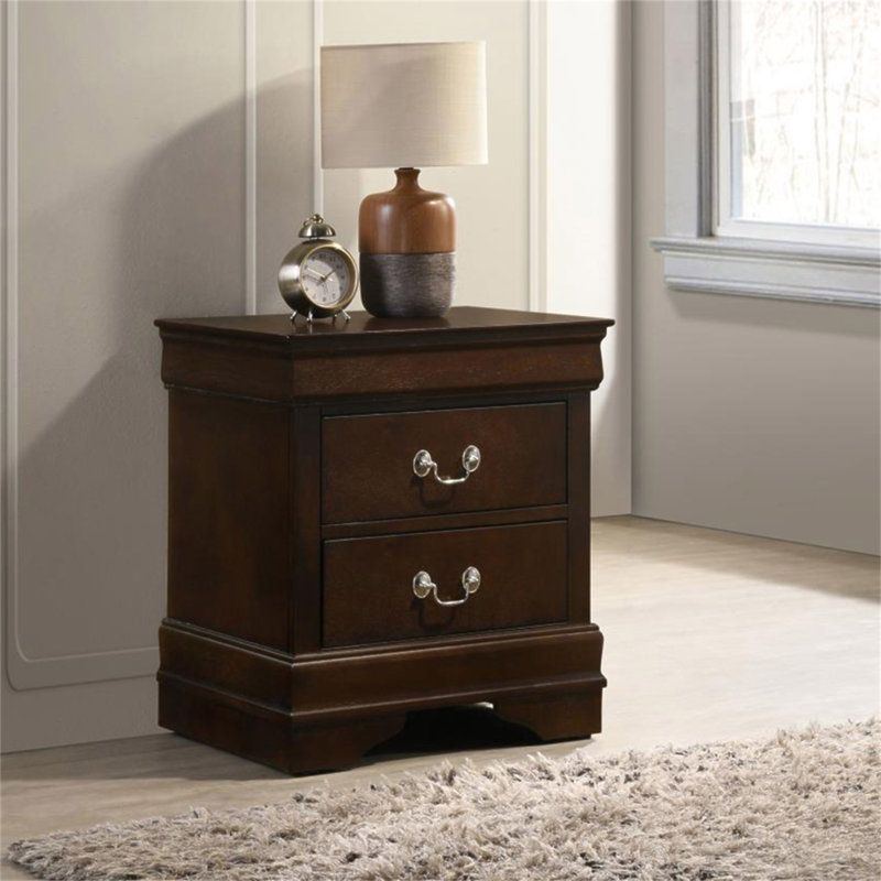Table de chevet en MDF avec 2 tiroirs