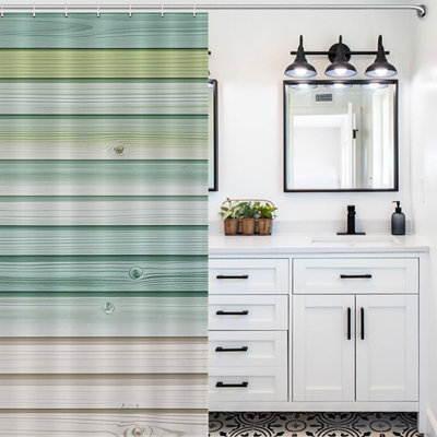 Waterproof Fabric Plank Background Bathroom Acima (60X72 In)