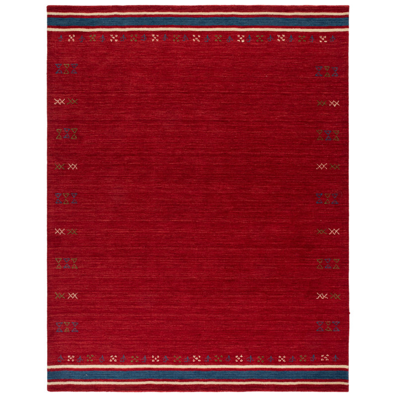Himalaya Hand Loomed Wool Geometric Indoor Rug, 8'-0" x 10'-0" Rectangle