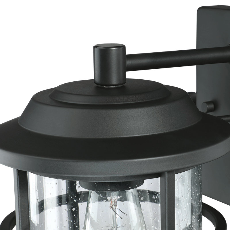 Schlegel Matte Black Outdoor Wall Lantern, 33.5cm H x 19.2cm W x 24.4cm D