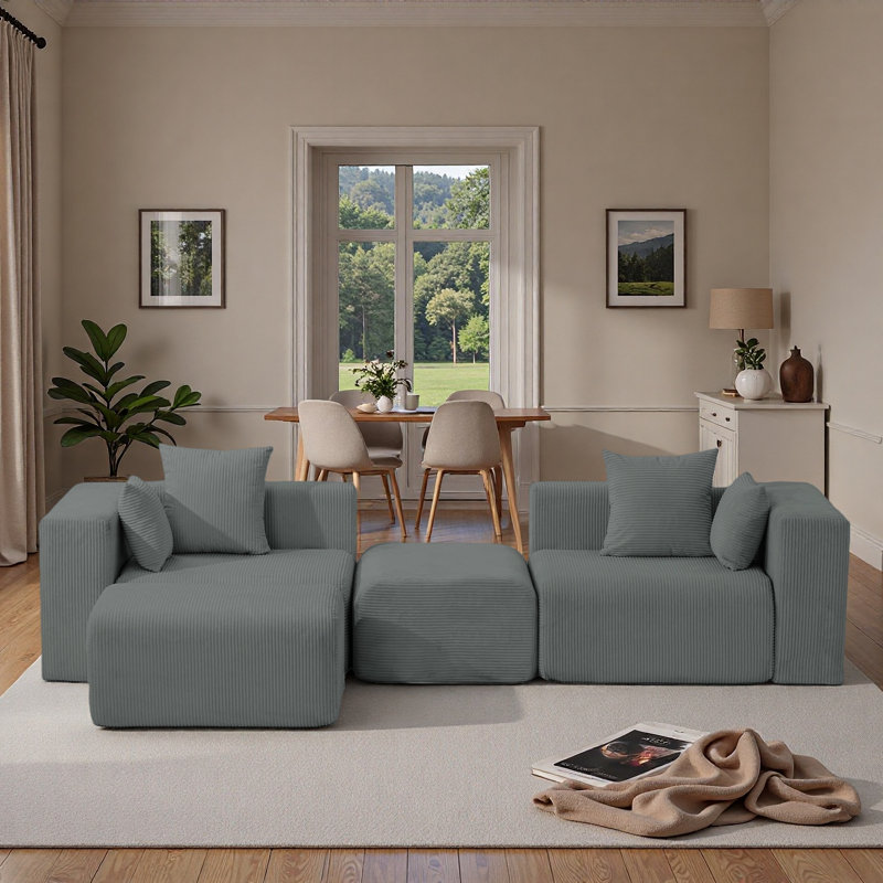 Canapé modulaire Castillon Boneless Cloud, Polyester gris