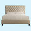 Structure de lit rembourrée en tissu avec tête de lit réglable / style Chesterfield / support à lattes de bois-472233128-472233132