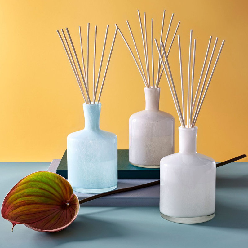 Marine Essence Fresh Aquatic Reed Diffuser in Hand Blown Glass Vessel