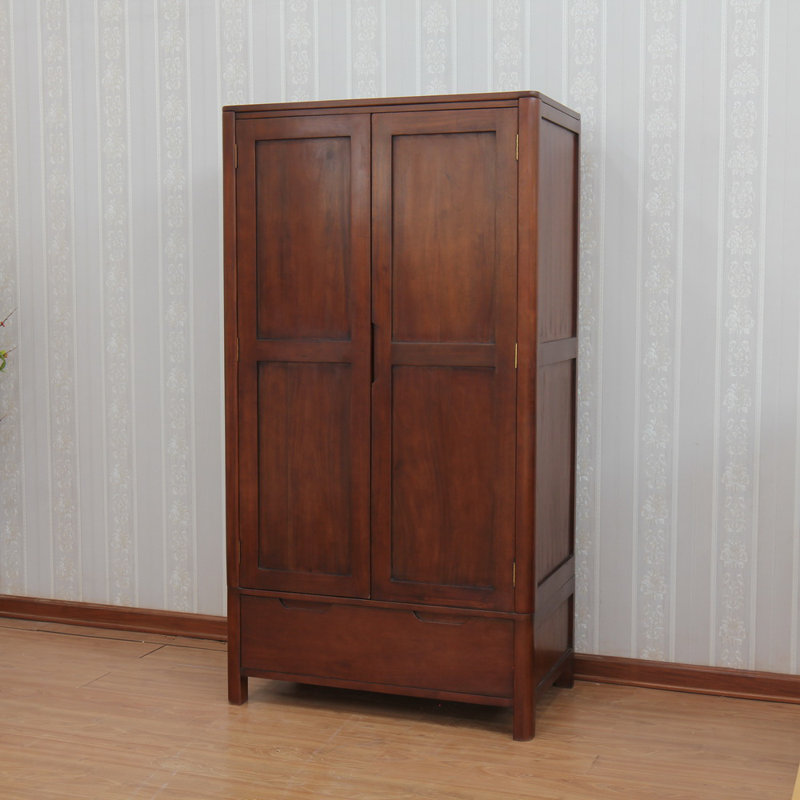 Rüdiger 1 Door Solid Wood Wardrobe