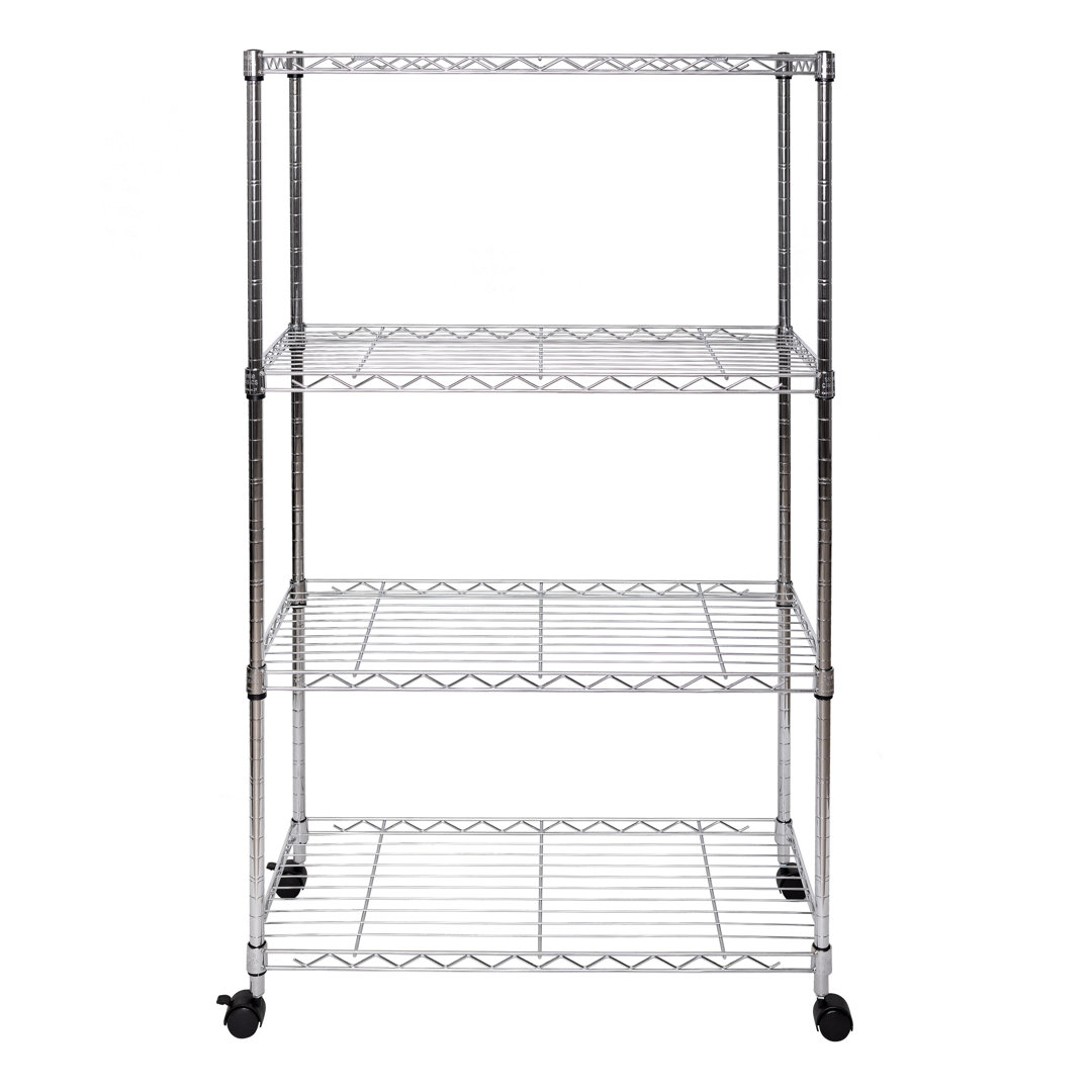 4-Tier Steel Shelving with Wheels Seville Classics
