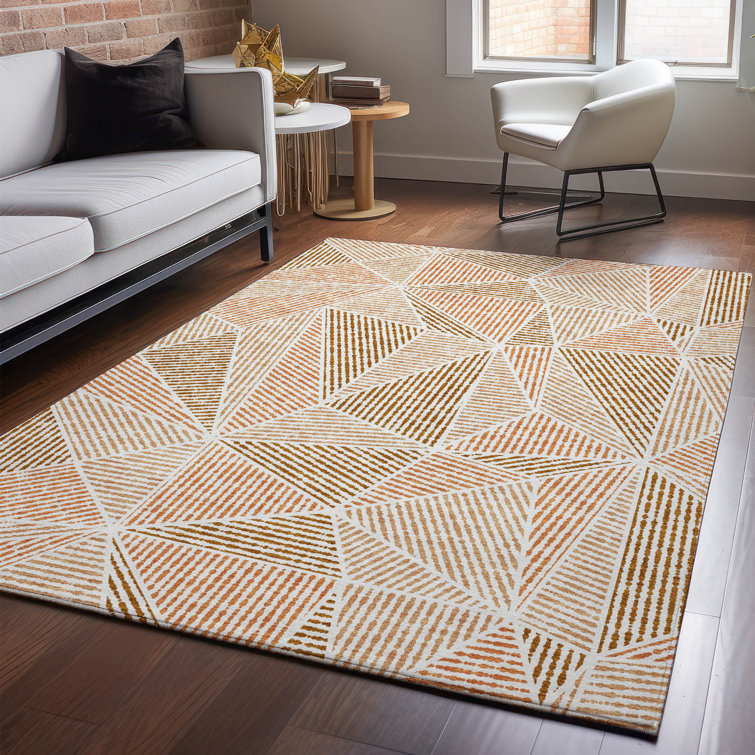 Premium Machine Washable Cerrito Terracotta Rug