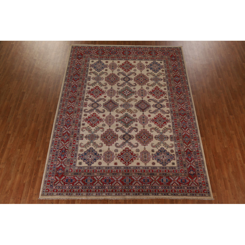 Tapis ivoire Kazak fait à la main 9 x 12
