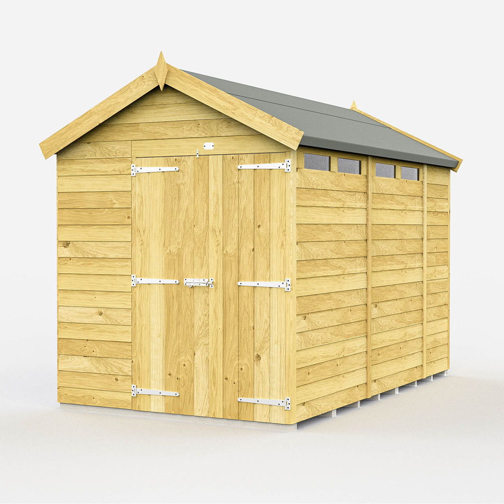 7ft x 11ft Apex Security Shed - Double Door