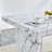 Dining Table Set, Marble Dining Table Set For 4, 63" White Marble Pattern MDF Tabletop And Legs, 4 PU Leather Kitchen Chairs With Chrome Plated Metal Legs For Kitchen.-354635912-354635906