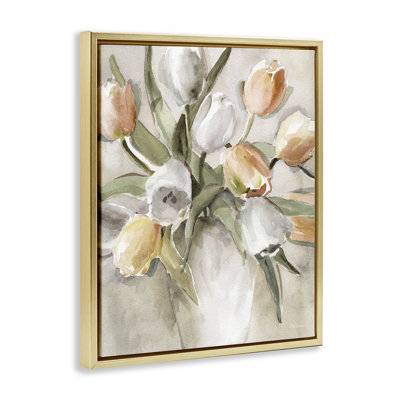 Peach Tulips Bouquet Canvas Wall Art, design by Carol Robinson