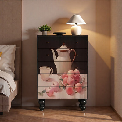 Sturdy Five Drawer Decorative Cabinet