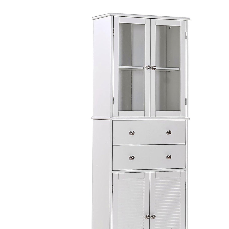 Armoire de cuisine de 67 po de hauteur avec portes et tablettes, armoire de rangement avec tiroirs