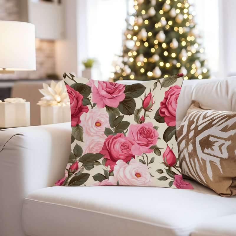 Floral Rose Flowers Pattern I Classic, 18"H x 18"W