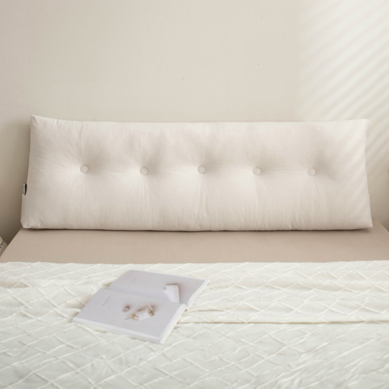  Polyester Headboard Back Support Throw Pillow, 15.7"H x 39"W, White