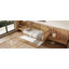 Lit de jour simple en rotin de style traditionnel avec lit gigogne simple pour un espace limité, chambre d'amis, pas de sommier nécessaire, noyer antique-130177758-130177759