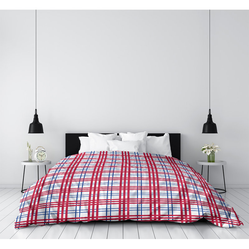 Housse de couette simple Arizona football Luxury, Microfibre, Housse de couette simple TG, Blanc / Bleu / Rouge