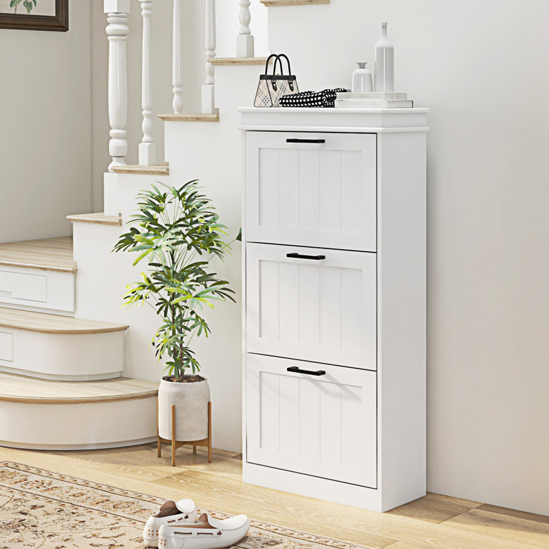 Shoe Cabinet For Entryway, White