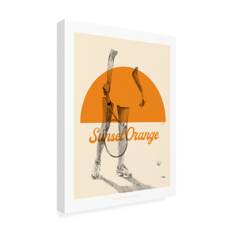 Art sur toile orange ,ologi, H 19 po x l 14 po