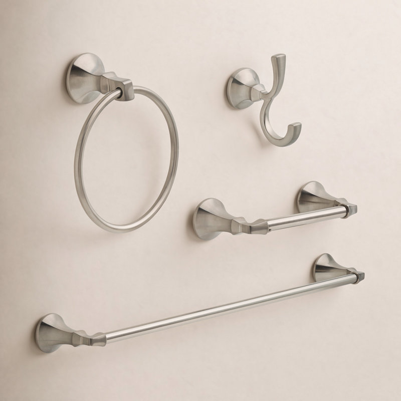 Ashlyn Delta 4 Piece Bathroom Hardware Set, Stainless