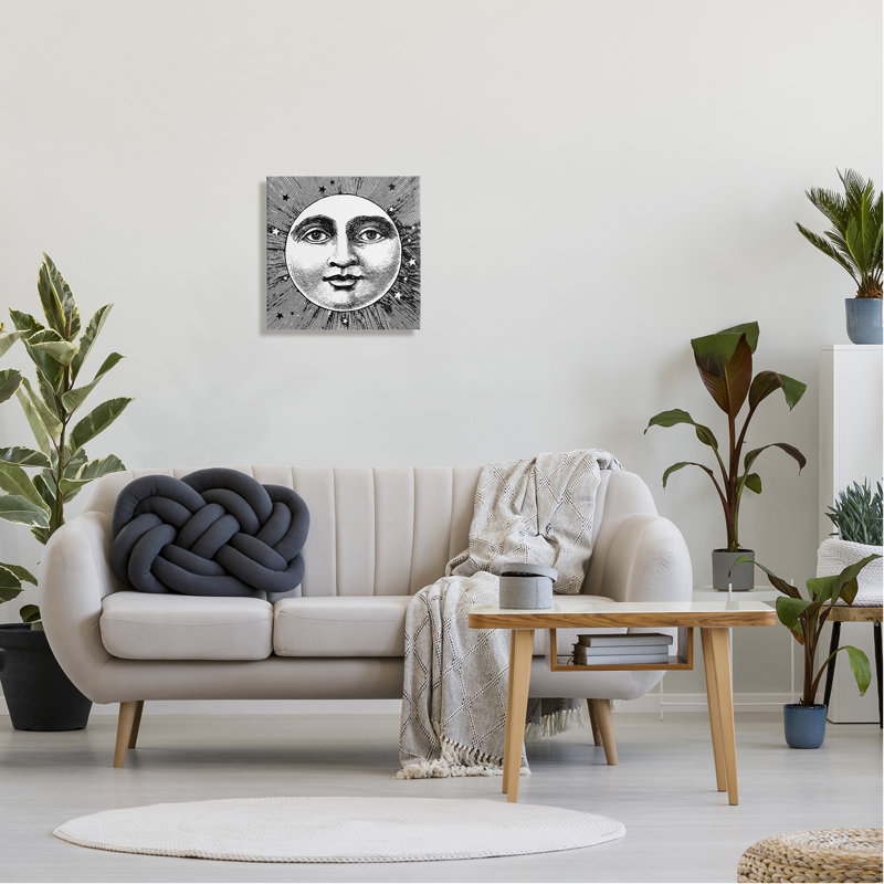 «Moon and Stars Face On Canvas» par Lil 'Rue, reproduction, H 17 po x l 17 po x P 1,5 po